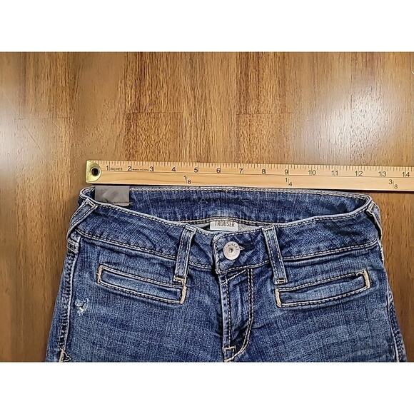 ARIAT Lucy Trouser Jeans Women’s 25R Mid Rise Wide Leg Stretch Denim Raw Hem - Picture 8 of 13